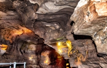 Colorful illumination inside the cave