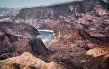 Hoover Dam in rocky environment